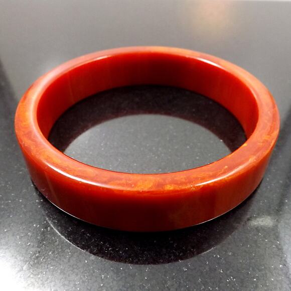 Bakelite Bangle Bracelet, Art Deco 15mm Band, 1930s Vintage Jewelry - Picture 9 of 10